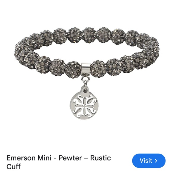 Rustic Cuff Black and Silver Beaded Bracelet Set - Picture 2 of 4